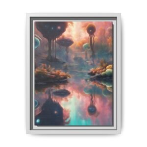 IS_0114  Surreal Alien Landscape Matte Canvas FRAMED 9x12"