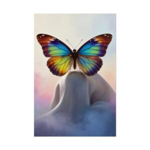 IS_6909 Rainbow Butterfly Poster — Surreal Colorful Wall Art Print