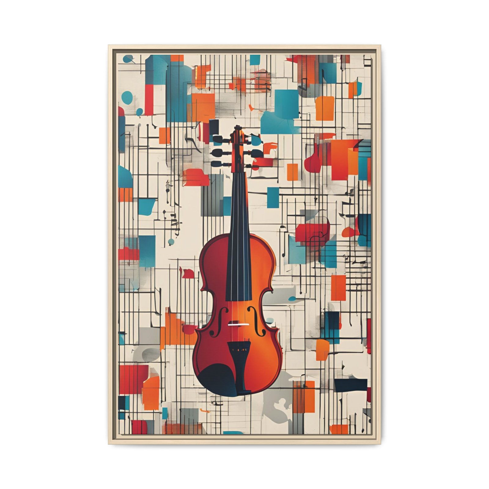 IS_3923 Abstract Violin Matte Canvas FRAMED 24x36" - Image 7
