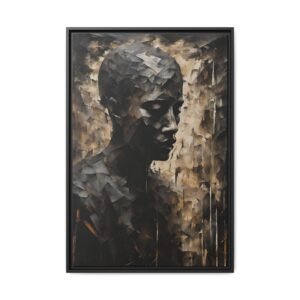 IS_3926  Abstract Monochrome Figure Matte Canvas FRAMED 24x36"