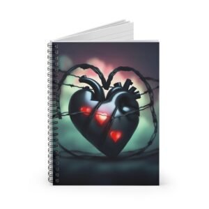 IS_1263  Black Heart Spiral Notebook