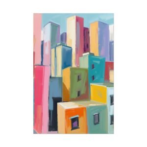 IS_3434 Cityscape Cubism Rolled Posters