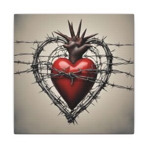 IS_1415 Barewire Heart Matte Canvas 6x6"