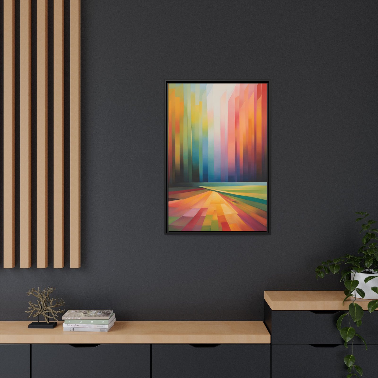 IS_3906 Abstract Colorfield Matte Canvas FRAMED 24x26" - Image 4