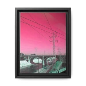 IS_1282 Pink Cityscape Matte Canvas Print FRAMED 9x12"