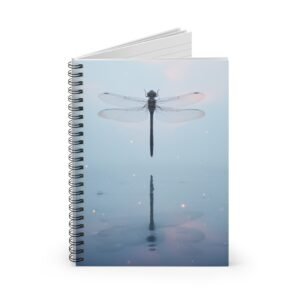 IS_6908 Dragonfly Reflection Spiral Notebook — Ruled Journal for Calm, Nature-Inspired Notes