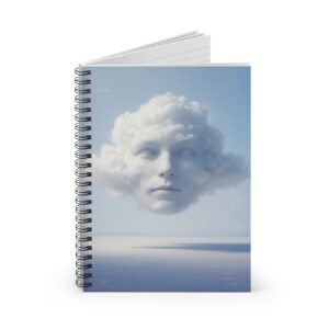 IS_6912 Surreal Cloud Face Spiral Notebook — Ruled Journal for Dreamers & Artists