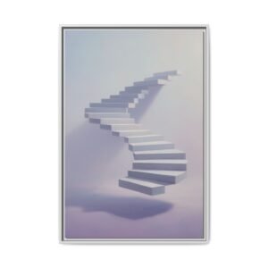 IS_6904 Surreal Floating Staircase Framed Canvas Print