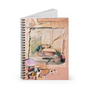 IS_6921 Abstract Pastel Art Spiral Notebook — Soft Pink Textured Cover, Ruled Journal