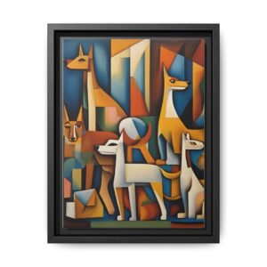 IS_3439 Cubist Dogs Matte Canvas FRAMED 9x12"