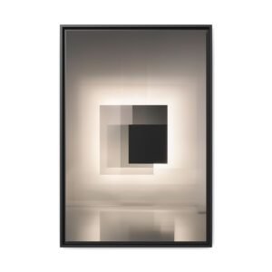 IS_4411 Minimalist Geometric Canvas Art — Framed Abstract Square Print