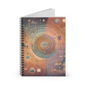 IS_3511 Cosmic Compass Spiral Notebook — Abstract Celestial Journal (Ruled)