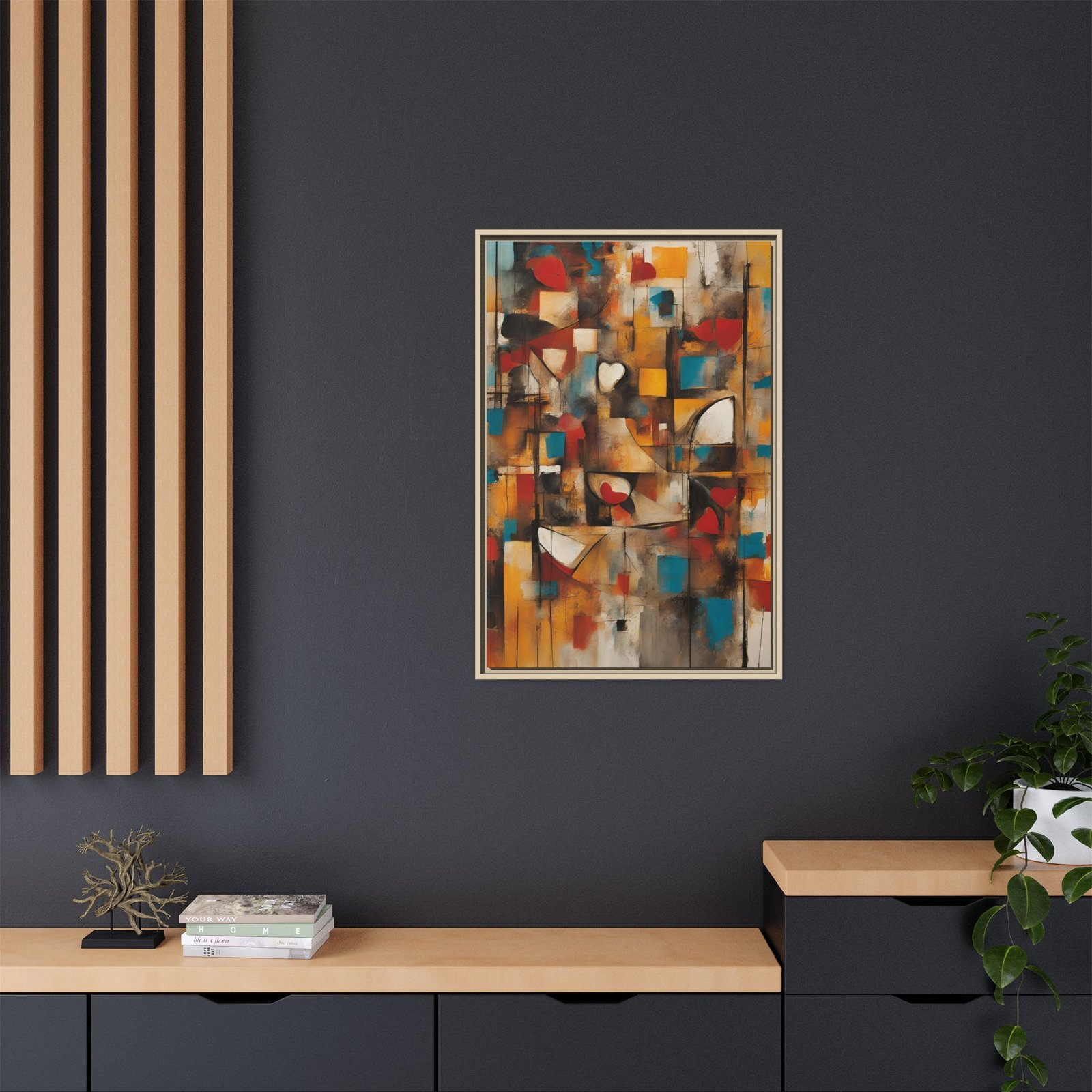 IS_3916 Multi‑Color Geometric Matte Canvas FRAMED 24x36" - Image 4
