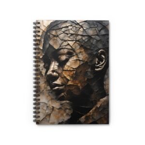 IS_4152 Artistic Portrait Spiral Notebook — Cracked Earth Face Ruled Journal