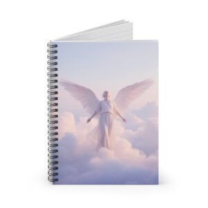 IS_6913 Angel in Clouds Spiral Notebook — Lined Journal for Prayer, Devotion & Reflection