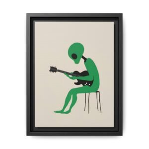 IS_4421 Alien Guitarist Matte Canvas FRAMED 9x12"