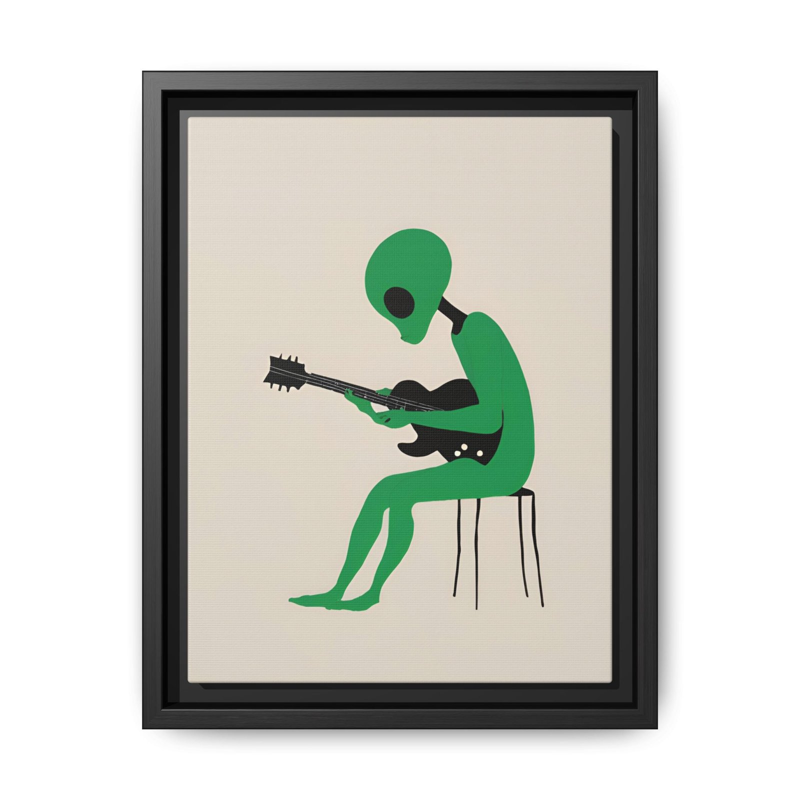IS_4421 Alien Guitarist Matte Canvas FRAMED 9x12"