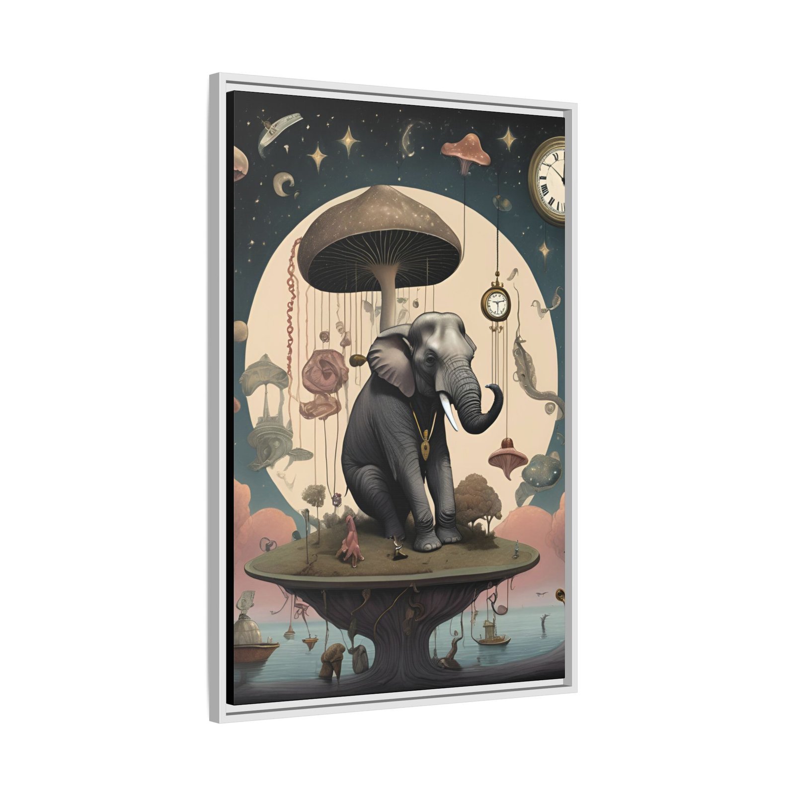 IS_3705 Elephant under Mushroom Moon Matte Canvas FRAMED 24x36" - Image 10