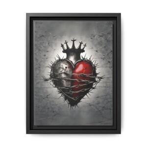 IS_1455 Gothic Crowned Heart Matte Canvas  FRAMED 9x12"