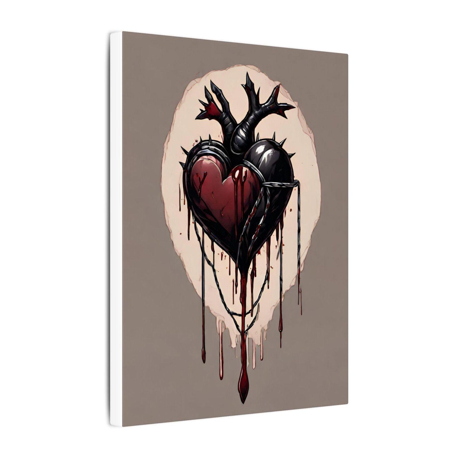 IS_1268 Black Heart Matte Canvas 9x12" - Image 2