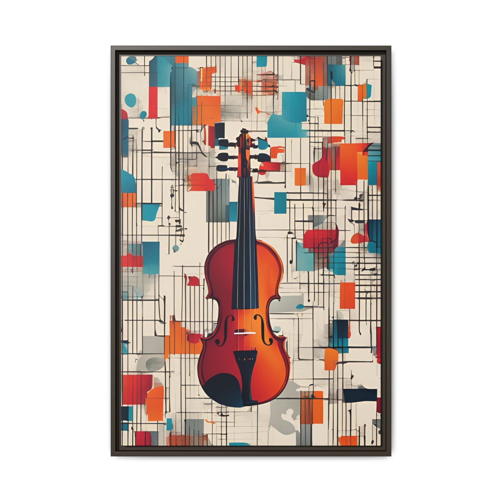 IS_3923 Abstract Violin Matte Canvas FRAMED 24x36" - Image 5
