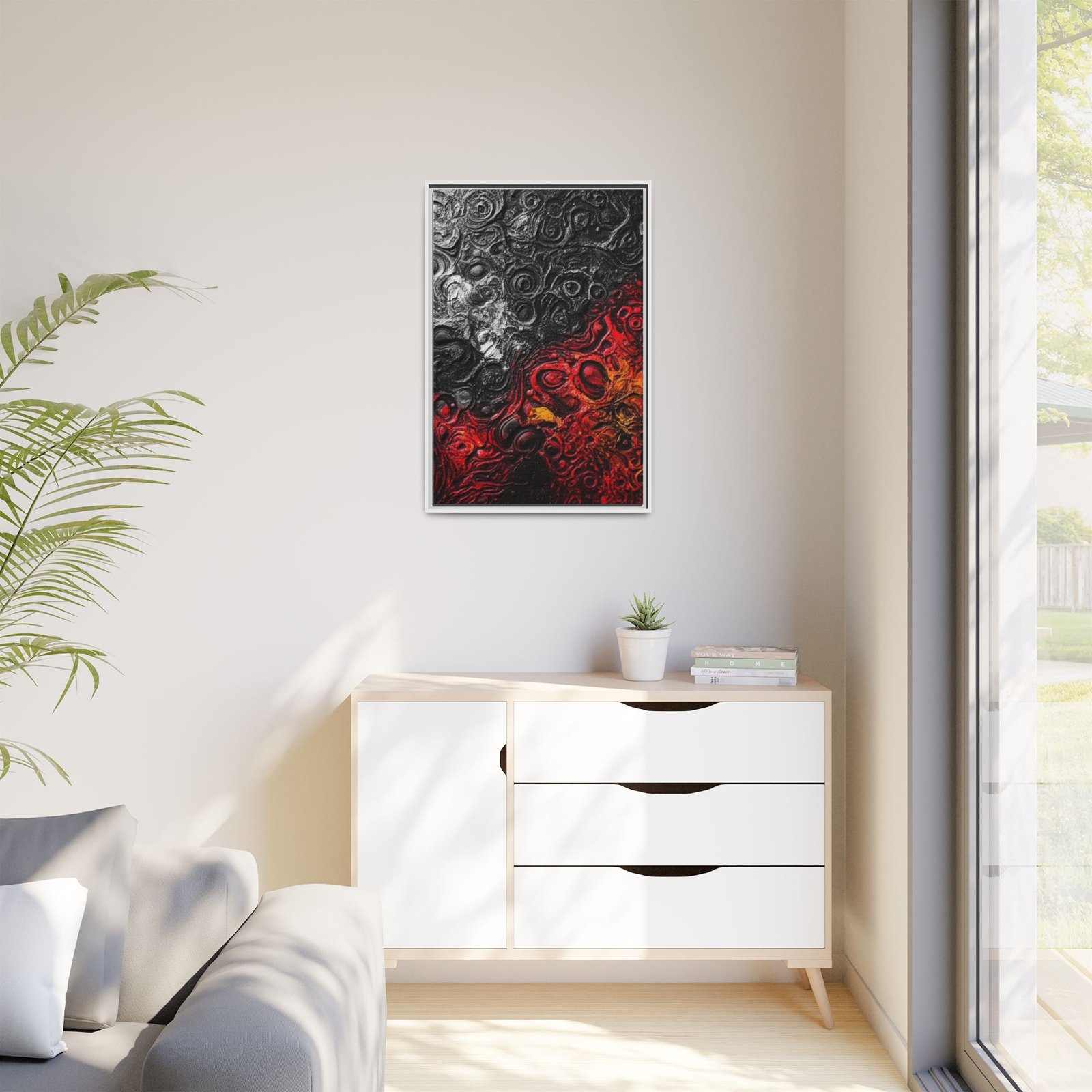 IS_6917 Abstract Lava Flow Matte Canvas Print (Framed) - Image 3