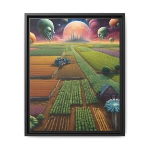 IS_0344 Surreal Alien Farmland Matte Canvas FRAMED 16x20"