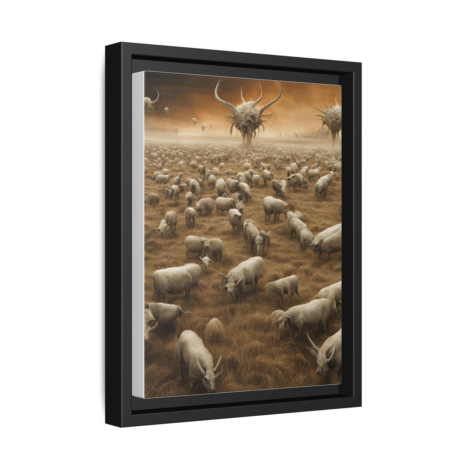 IS_0349 Surreal Herd Matte Canvas FRAMED 9x12" - Image 2