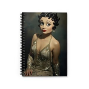 IS_6851 Vinttage Art Deco Pin Up Girl Spiral Notebook - Ruled Line