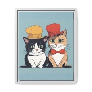 IS_689 Dapper Cats Matte Canvas FRAMED 16x20"