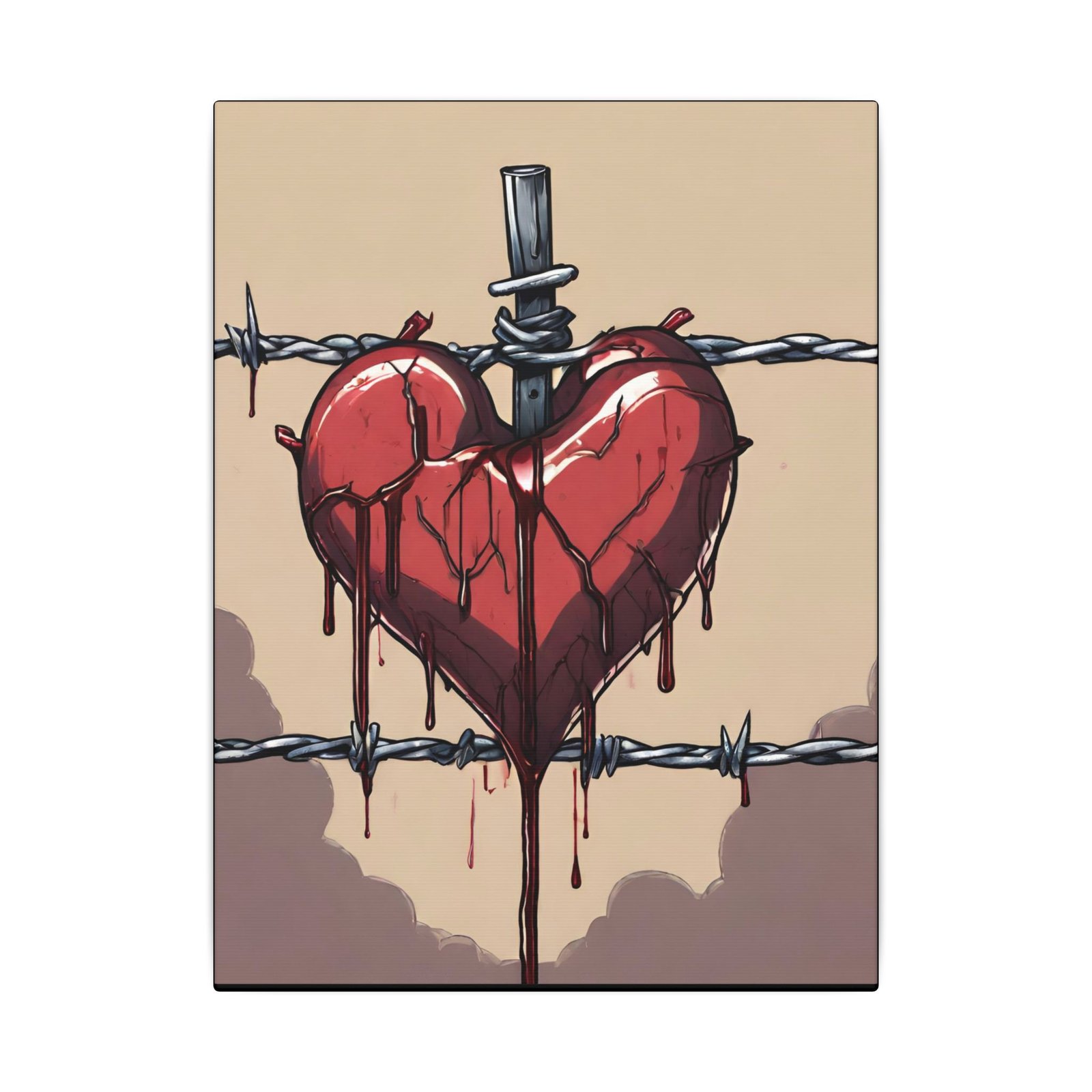 IS_1276 Stake in Heart Matte Canvas 9x12"