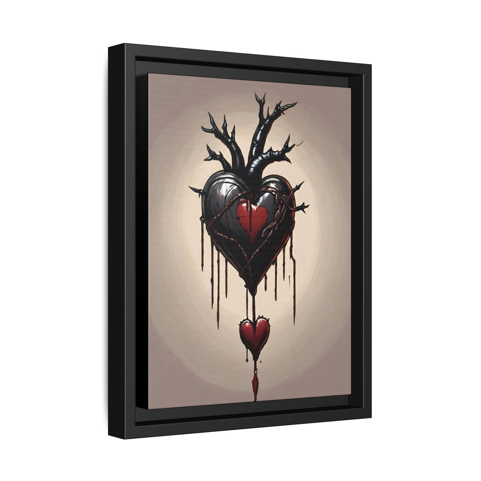 IS_1265 Gothic Heart Matte Canvas Art FRAMED 9x12" - Image 2
