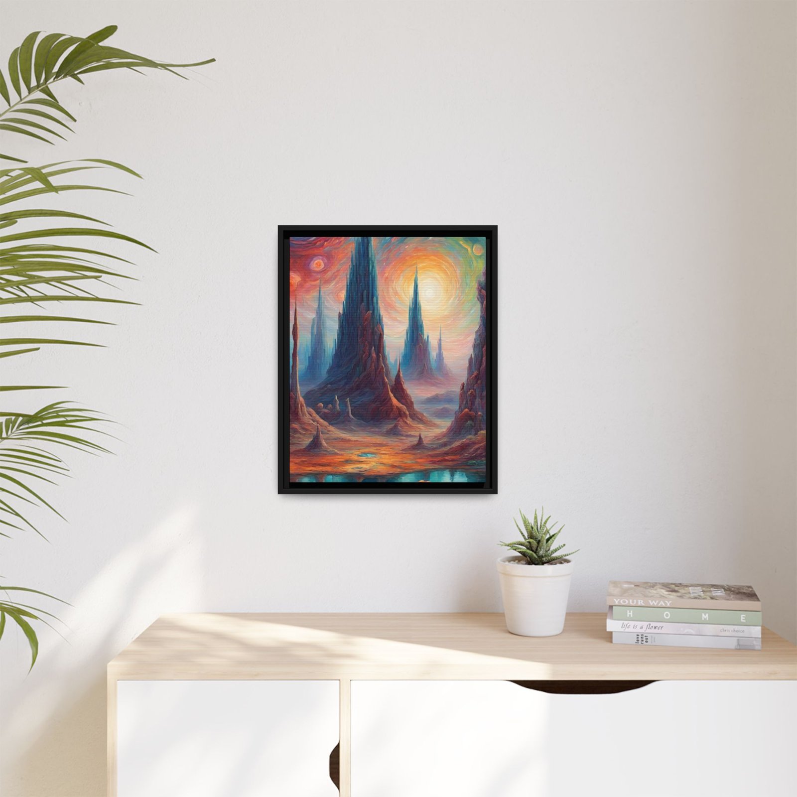 IS_0100 Surreal Sunrise Landscape Matte Cavas FRAMED 16x20" - Image 3