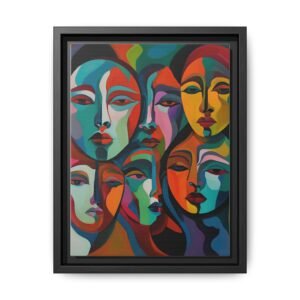 IS_3859 Abstract Faces Matte Canvas FRAMED 9x12"