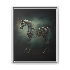 IS_4825 Unicorn Skeleton Matte Canvas FRAMED 16x20"