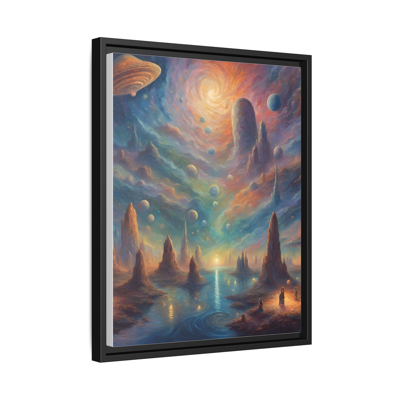 IS_0095 Surreal Celestial Landscape Matte Canvas FRAMED 16x20" - Image 2