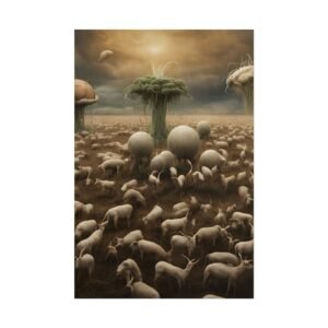 IS_0351 Surreal Sheepscape Rolled Poster