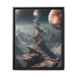 IS_0071 Surreal Cosmic Stairway Matte Canvas FRAMED 16x20"