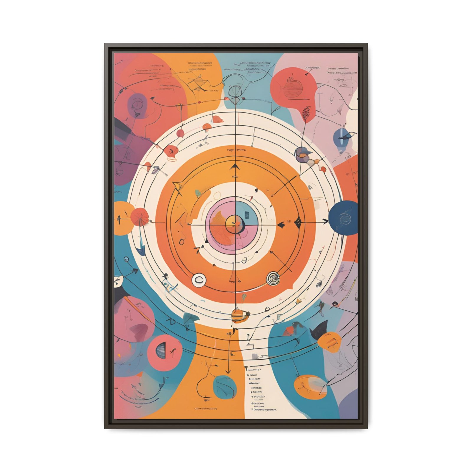 IS_3364 Abstract Solar System Matte Canvas FRAMED 24x36" - Image 5