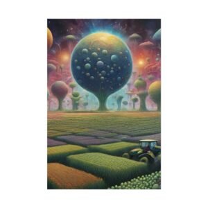 IS_0347 Surreal Cosmic Farm Rolled Poster