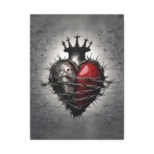 IS_1455 Barbwire Heart Matte Canvas 9x12"