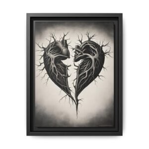 IS_1291 Broken Heart Matte Canvas, FRAMED 9x12"