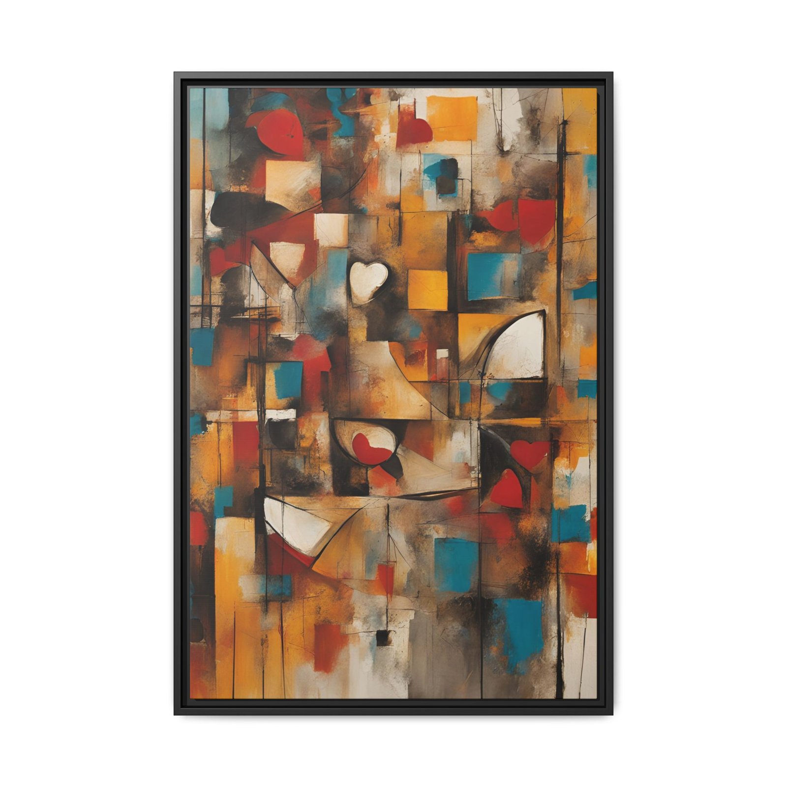 IS_3916 Multi‑Color Geometric Matte Canvas FRAMED 24x36" - Image 5