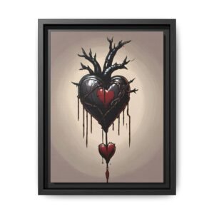 IS_1265 Gothic Heart Matte Canvas Art FRAMED 9x12"