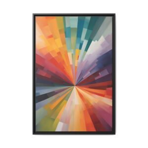 IS_3907 Abstract Multicolor Burst Matte Canvas FRAMED 24x36"