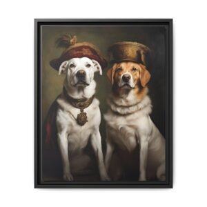 IS_1358 Vintage Dogs Matte Canvas FRAMED 16x20"