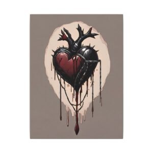 IS_1268 Black Heart Matte Canvas 9x12"