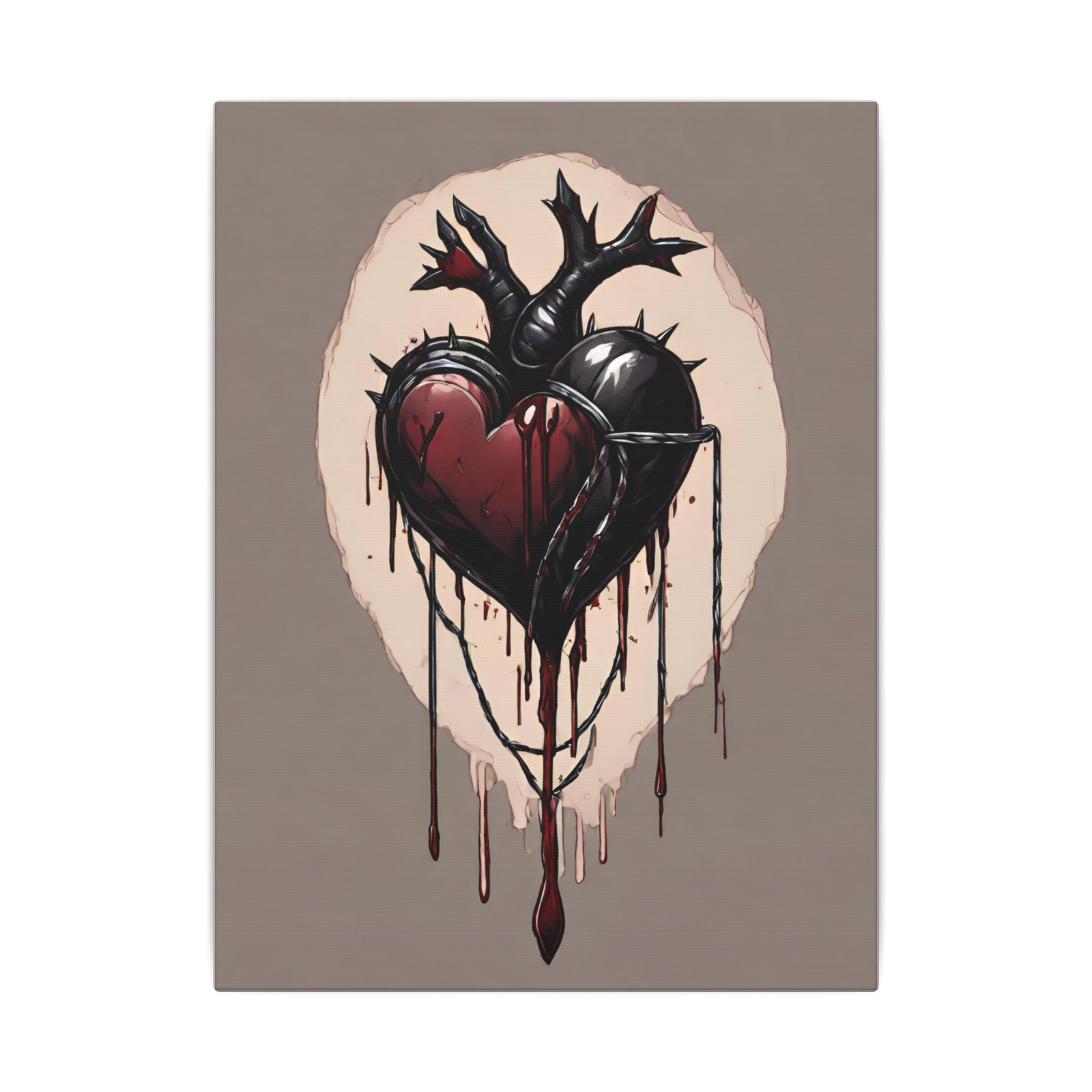 IS_1268 Black Heart Matte Canvas 9x12"
