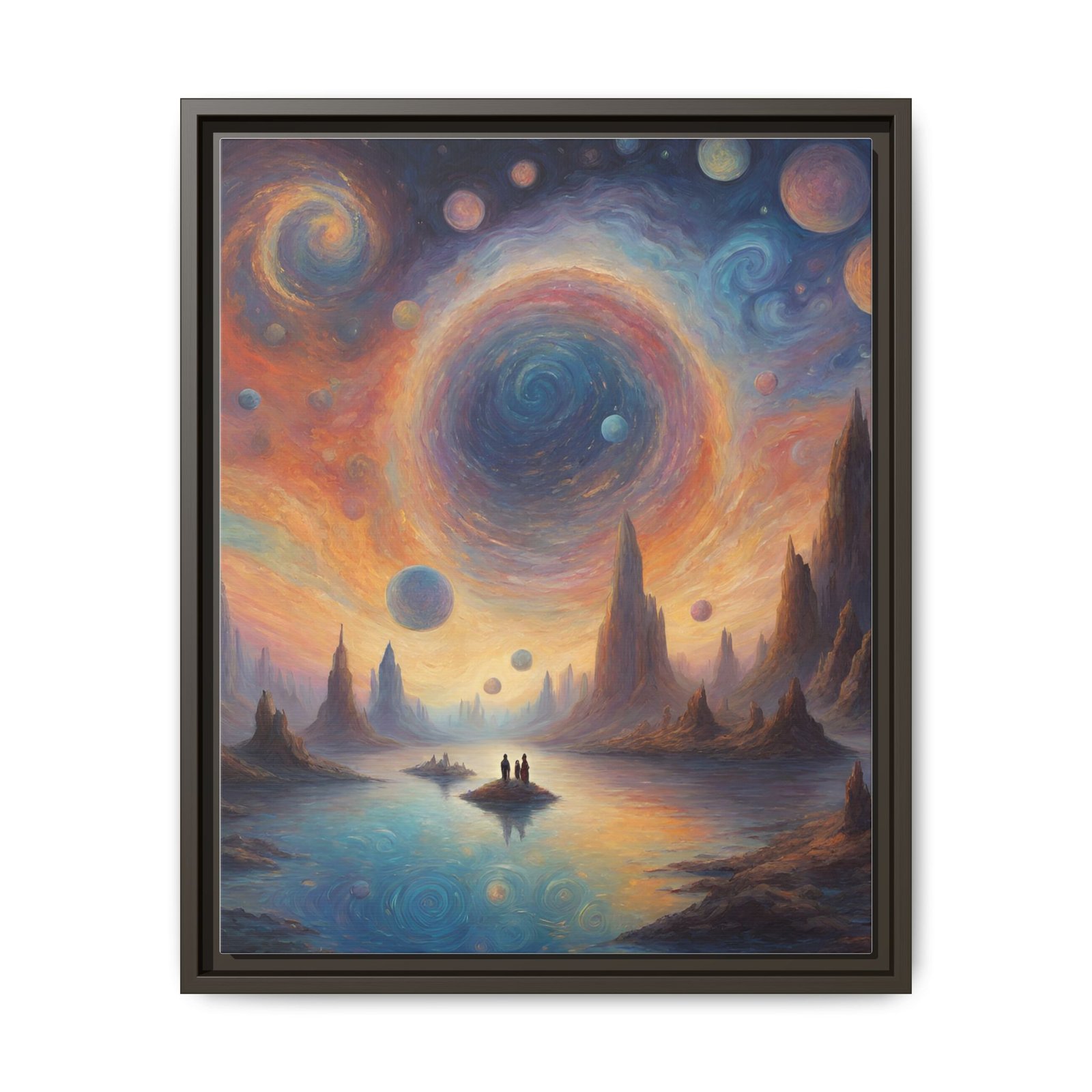 IS_0093 Surreal Cosmic Sunset Matte Canvas FRAMED 16x20" - Image 5