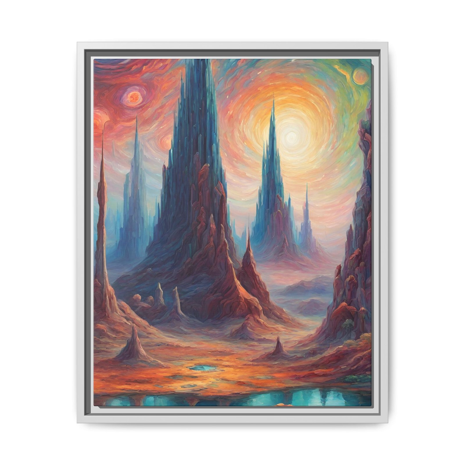 IS_0100 Surreal Sunrise Landscape Matte Cavas FRAMED 16x20" - Image 6